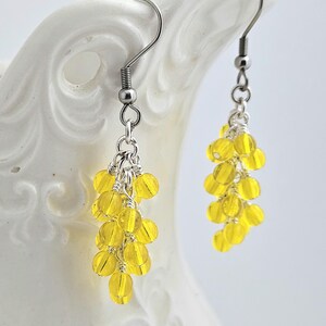 744 Glass Earrings - Yellow