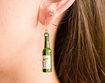 Soju Bottle Earrings, Korean Alcohol Bottle Earrings, Bottle Earrings, Minimalist Earrings, Lightweight, Unique Earrings, Women's Birthday