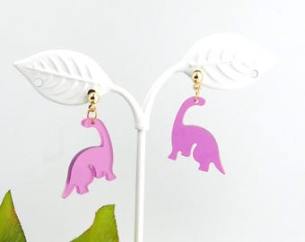 Dinosaur Earrings, Acrylic Dinosaur Earrings, Purple Dinosaur Earrings, Kawaii Dinosaur Earrings, Mini Dinosaur, Kawaii Earrings, Dinosaurs