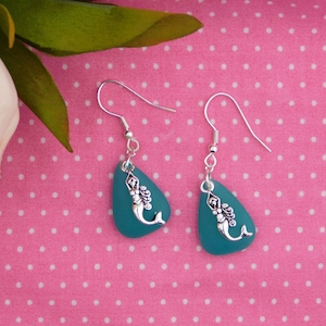 Mermaid Earrings, Mermaid and Sea Glass Earrings, Sea Glass Earrings, Mermaid Sea Glass, Nautical Earrings, Mermaid Jewelry, Unique Earrings