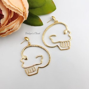 Skull Earrings, Skeleton Earrings, Gothic Earrings, Statement Skull Earrings, Gothic Jewelry, Skull Jewelry, Skeleton, Gothic Gift, Unique