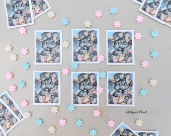 Elephant Stickers, Hippie Elephant Sticker, Cottagecore Stickers, Kawaii Sticker, Animal Stickers, Elephant Sticker, Water Bottle Decal