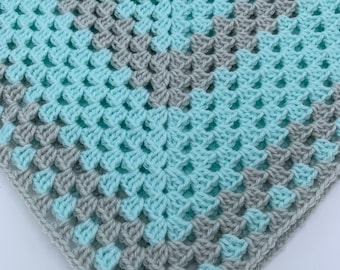 Teal & Grey Granny Square