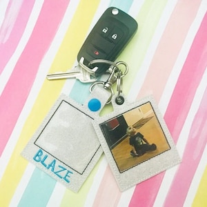 Picture Snap Tab Embroidery Digital File Instant Download key fob, machine embroidery design, in the hoop