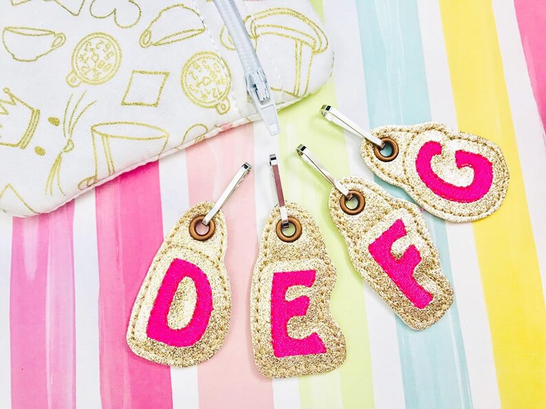 Complete Letter Alphabet Set Zipper Pull Embroidery Digital Etsy