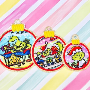 Applique Ornament 1 Embroidery Digital File Instant Download key fob, machine embroidery design, in the hoop