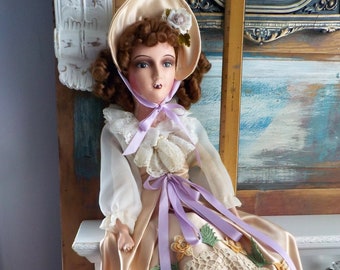 Ancienne Demi-Tête De Poupée Boudoir - Tête Seule Non Montée - Vintage France