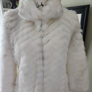 Guess white fur coat sale