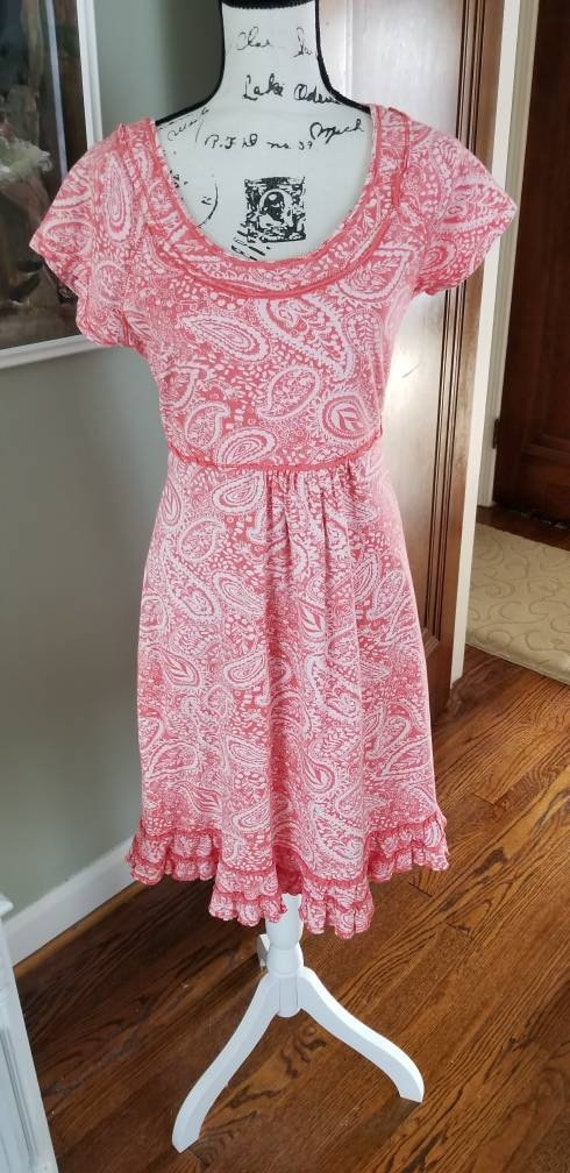pink paisley dress