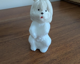 Avon Sweet tooth terrier.....60s Vintage.... perfume bottle.... white.... Maltese