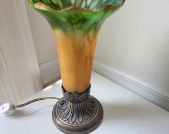 Vintage tulpenlamp... Andrea van Sadek... amber en groen... geweldige staat