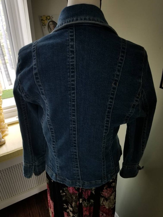 Women S Clothing Dressbarn Vintage Denim Jacket Blazer Brass