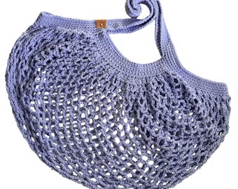 Large Mesh Market Bag - Cornflower