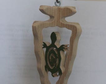 Southwest Arrowhead Wooden 3D Ornament TURTLE