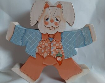 Tole Painted Tumbling Bunny