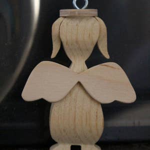 Cutie Angel Dog Ornament Wooden image 2