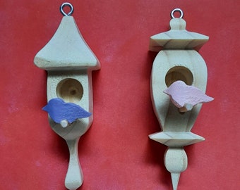 3D Wooden Birdhouse Ornaments you get 2