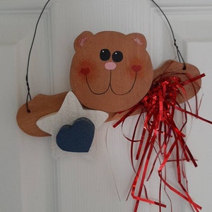 Cute 4th of July Bear wire hanger