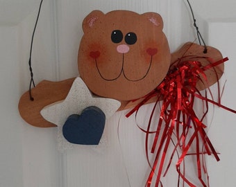 Cute 4th of July Bear wire hanger