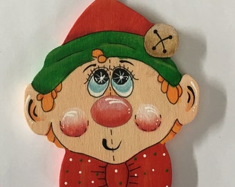 Tole Painted Elf Ornament