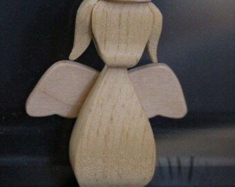 Cutie Angel Dog Ornament Wooden