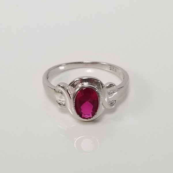 1 2 3 4 5 Estate Sterling Silver 925 Baby Midi Ruby .50ct Gems Pink Sapphire Ring Stunning Baptism R137