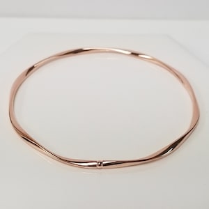 Sale 2.5" Estate 10k Rose Gold 2.5mm Bracelet Bangle Twist Cuff Tube G227
