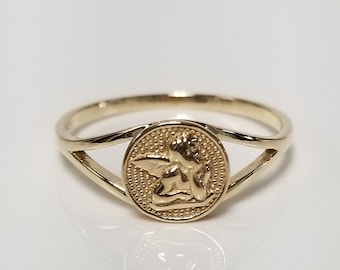 Sale Size 5.25 Estate 14k Yellow Gold Heaven's Angel Ring G534