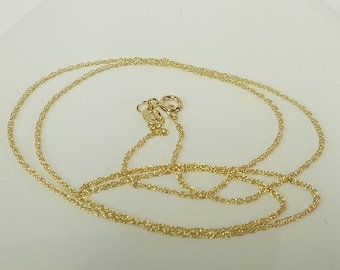 Estate 14k 1/20 Yellow Gold Filled Rope Double Link 1mm Necklace Chain 16&quot; 18&quot; 20&quot; 24&quot; GF1