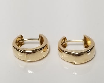 Sale 1/2&quot; Estate 14k Yellow Gold Half Hoops Hinged Moon Earrings G538