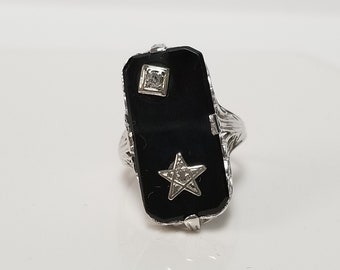 vintage black onyx rings circa 1950 and 1960s