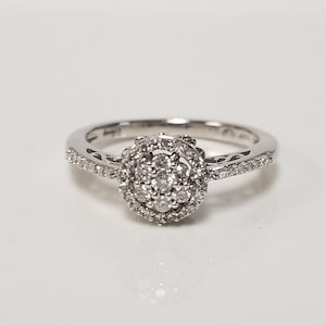 Sale SI2 G Estate 10k White Gold .25ct Diamond Halo Ring Engagement Wedding Promise Enchanted Princess BC31-01