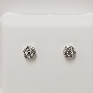 White ONLY Left Sale CHOICE Sale 4.5mm 1/4&quot; SI2 H Estate New 10k Rose or White Gold .25ct Diamond Earrings Studs Screw Post Back DNG116