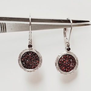 Orecchini pendenti in argento sterling 925 rosso arancio da 1 1/8" con diamanti da 0,75 ct, pendenti Twist Bamboo, stupendi BC158