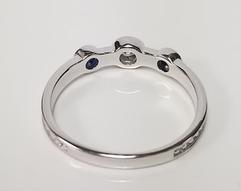 Size 6 9 or 10 New Sterling Silver 925 .05ct Sapphire Cz .05ct