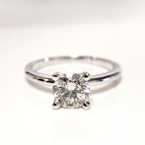 LAB Diamond SI2 H Sale Size 7.5 Estate 14k White Gold Natural 1.25ct Diamond Ring Engagement Wedding BC164