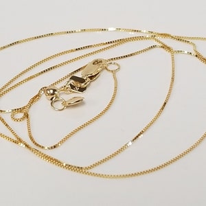 22&quot; Estate 10k Yellow Gold Box .50mm Link Adjustable Necklace Chain 16&quot; 18&quot; 20&quot; G215