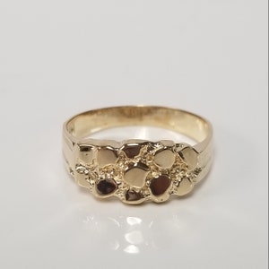 Size 4 5 or 6 Estate 14k Yellow Gold Nugget Ring Father Mom Daughter Son Band 5 6 7 G237