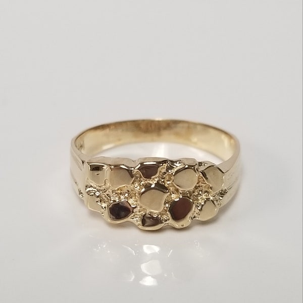 Size 4 5 or 6 Estate 14k Yellow Gold Nugget Ring Father Mom Daughter Son Band 5 6 7 G237