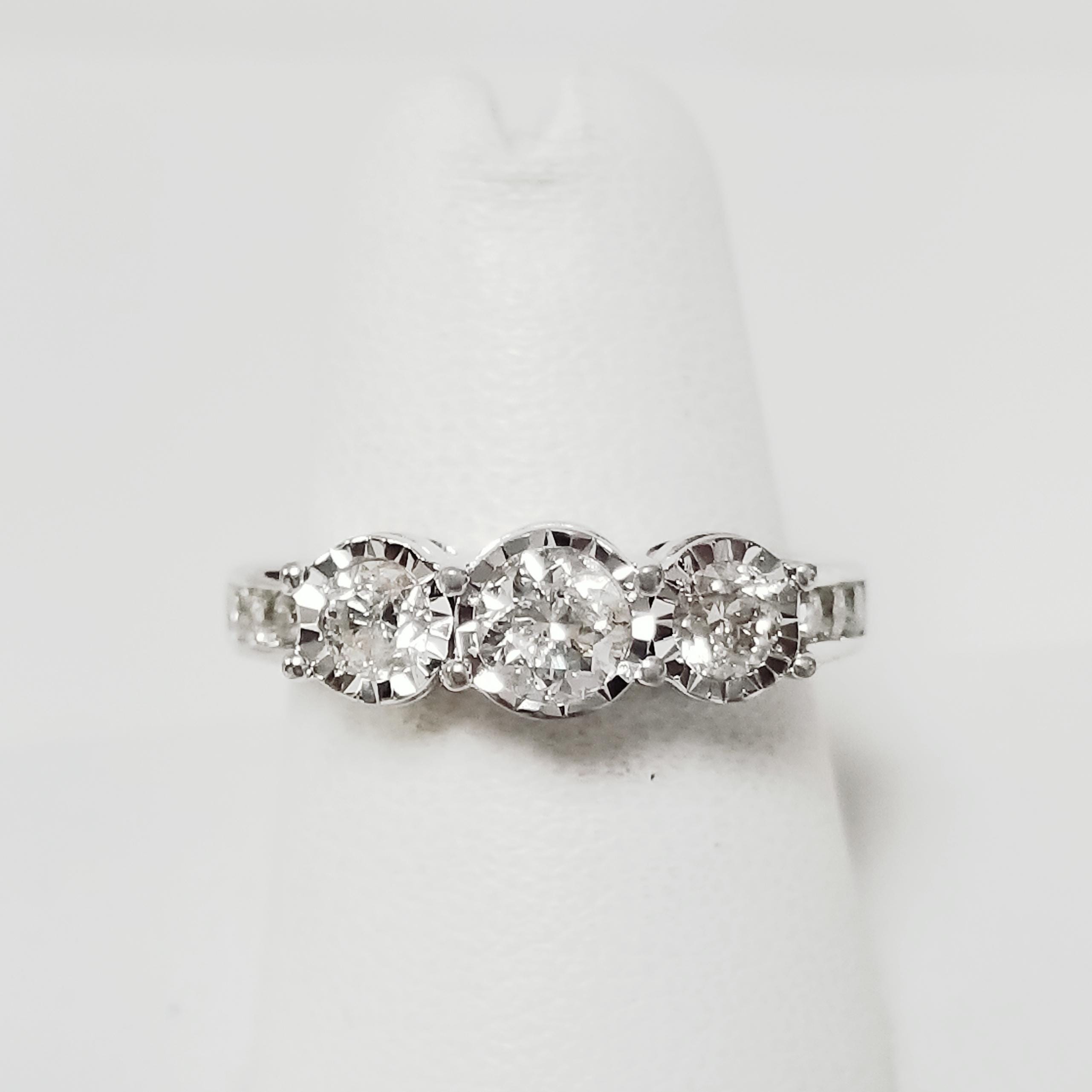 Grams Sale Size Estate 14k White Gold Diamond Ring