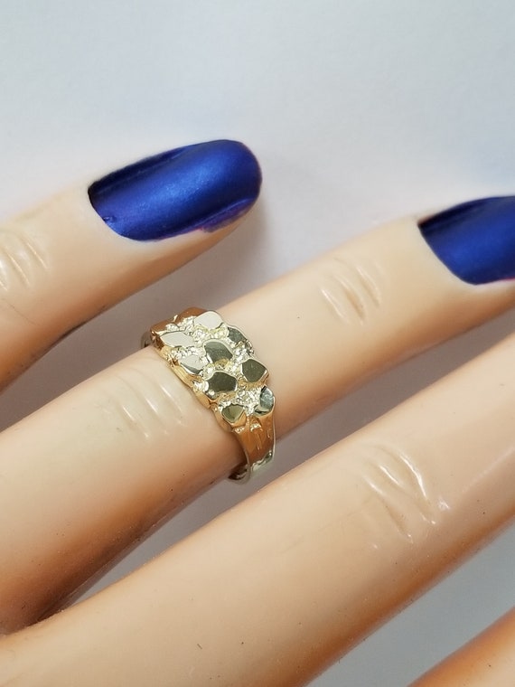Size 4 5 or 6 Estate 14k Yellow Gold Nugget Ring Father Mom Daughter Son Band 5 6 7 G237 View 5