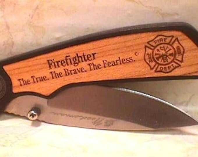 Firefighter Pocket Knife the True. the Brave. the Fearless. Etsy
