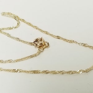 0.86 Gram Sale 8" Estate 10k Yellow Gold 1mm Singapore Design Bracelet Sweetheart GS1263-03