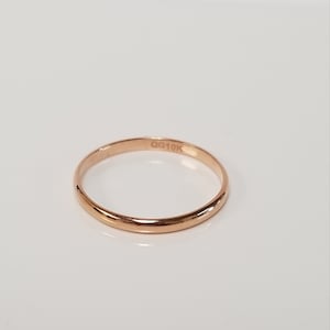 Size 3.25 Estate 10k Rose Gold 1.5mm Baby Midi Band Ring 3 4 G288