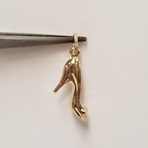 1&quot; Estate 14k Yellow Gold High Heels Shoe Pendant Charm Broadway G578