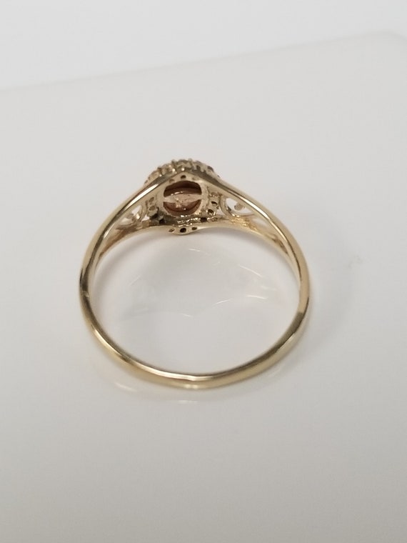 Size 8 Estate 10k Yellow Rose Gold Mother Mary CZ Diamond Pinky