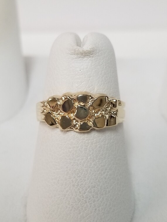 Size 4 5 or 6 Estate 14k Yellow Gold Nugget Ring Father Mom Daughter Son Band 5 6 7 G237 View 3