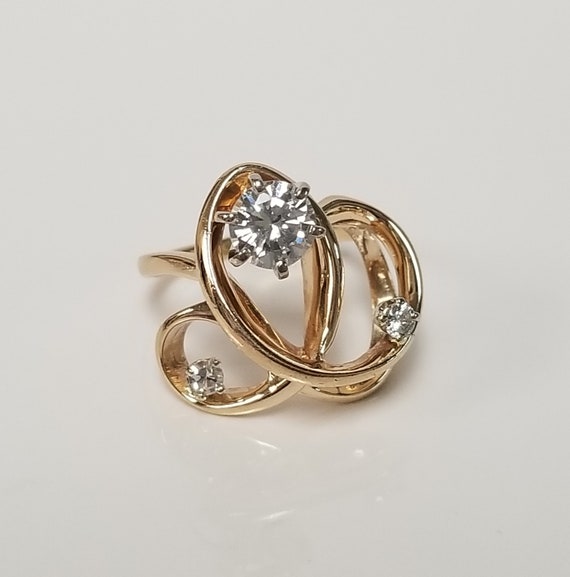 Sale SI1 G Size 4.5 Estate 14k Yellow Gold .75ct … - image 1
