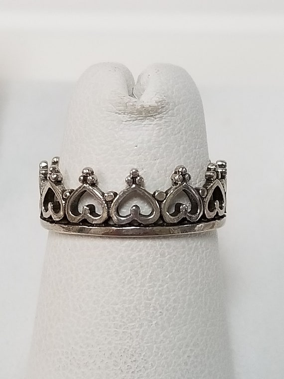 Sterling Silver 925 Crown Heart Cross Princess Ri… - image 2