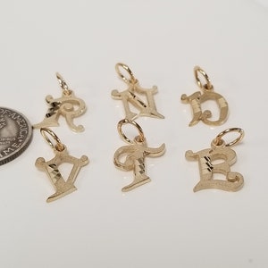 5/8" Estate 10k Ouro Amarelo Monograma A B C D E G J L M N R S T V Pingente Inicial Capital Letra G403